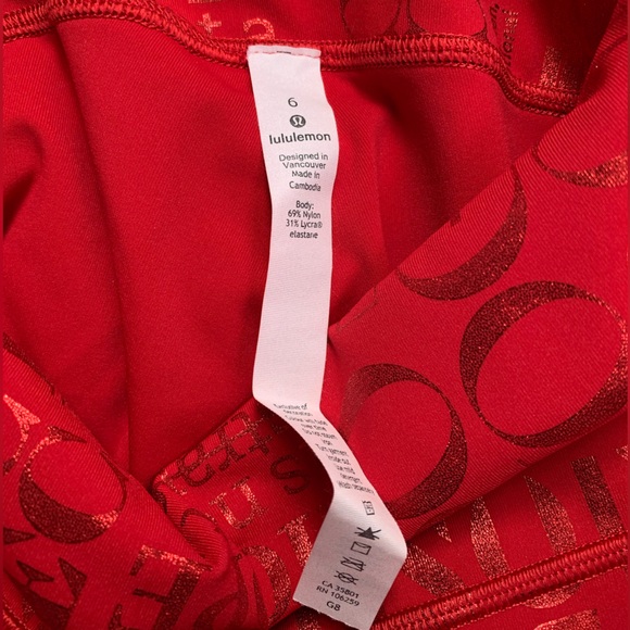 LULULEMON Red Manifesto Wunder Under High Rise Tight 28” Full On Luxtreme size 6 - Picture 10 of 13